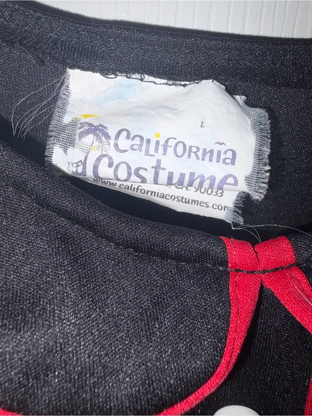 California Costume Collections Poodle Skirt Dress Polka Dot Trim Black Red L